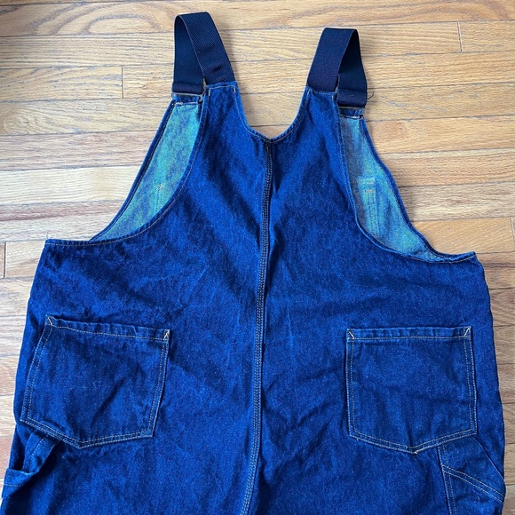 Vintage 100% Cotton Denim Jean Overall Cutoff Shorts sz 50 - Picture 9 of 9